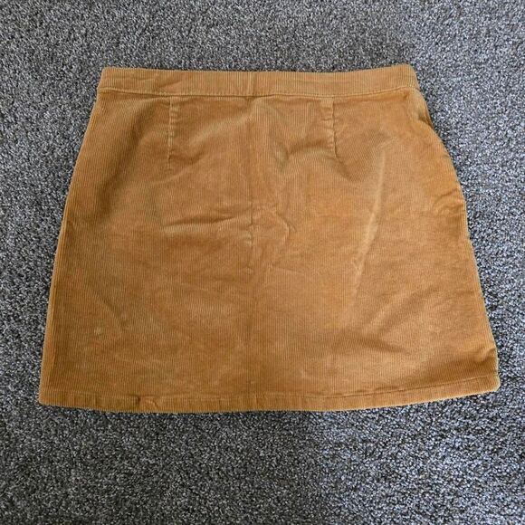 Women's SO Muted Yellow Cord Texture Corset Waist Mini Pencil Skirt 11 - Picture 4 of 6